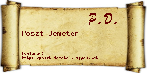 Poszt Demeter névjegykártya